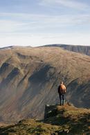 06-2225 Hill Walker enjoying the view from Red Screes, Lake District, Cumbria